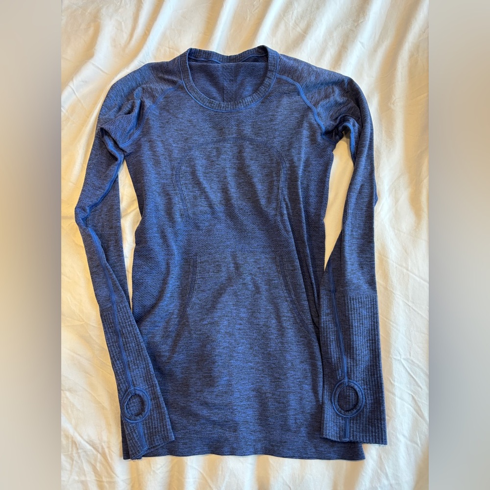 Lululemon Swiftly Tech long sleeve Waist Length Sapphire Blue